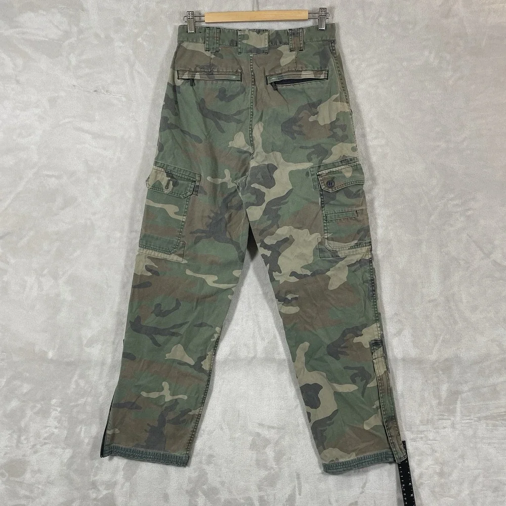 Y2K No Boundaries Baggy Camo Cargo Pants Mens 30x32 (fit 29x30) Paratrooper Zip